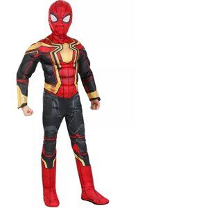Spiderman Light Up Halloween Costume 8 Marvel Muscle Jumpsuit w/ Boot Tops, Mask